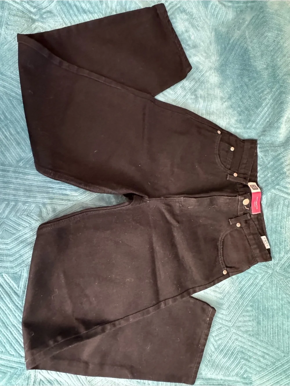 Faded Glory Black Denim Jeans with Leather Patch